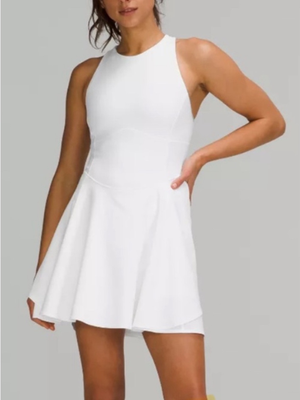 Lululemon Court Crush Dress White Cross Back Tennis Dress| Size 8